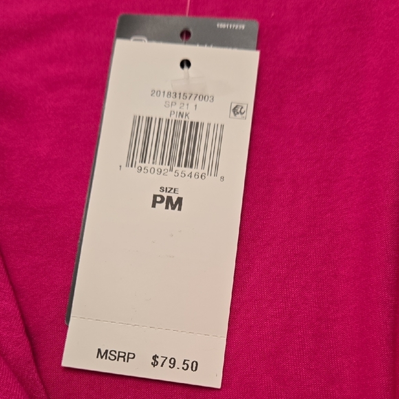 Lauren Ralph Lauren Hot Pink Faux Wrap Jersey Knit Peplum 3/4 Sleeve Top‎ - Picture 10 of 14